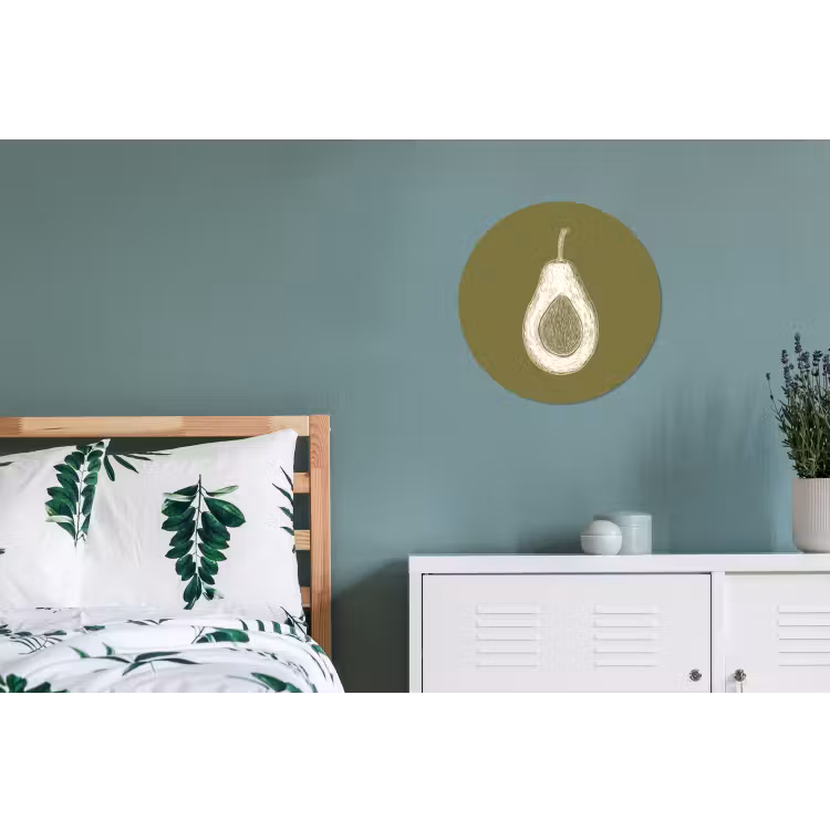 Wandcirkel - aluminium - Avocado - Minimalistisch - Illustratie - Groen — 4