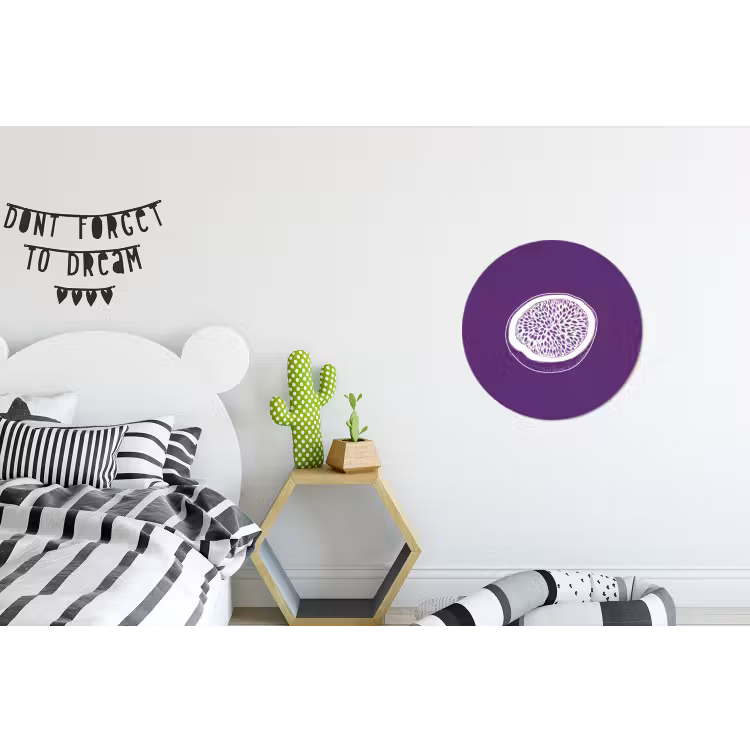 Wandcirkel - aluminium - Passievrucht - Zaadjes - Paars - Minimalistisch — 5