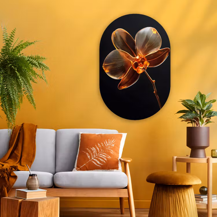 Muurovaal Glas – Orchidee - Doorzichtig - Bloem — 3