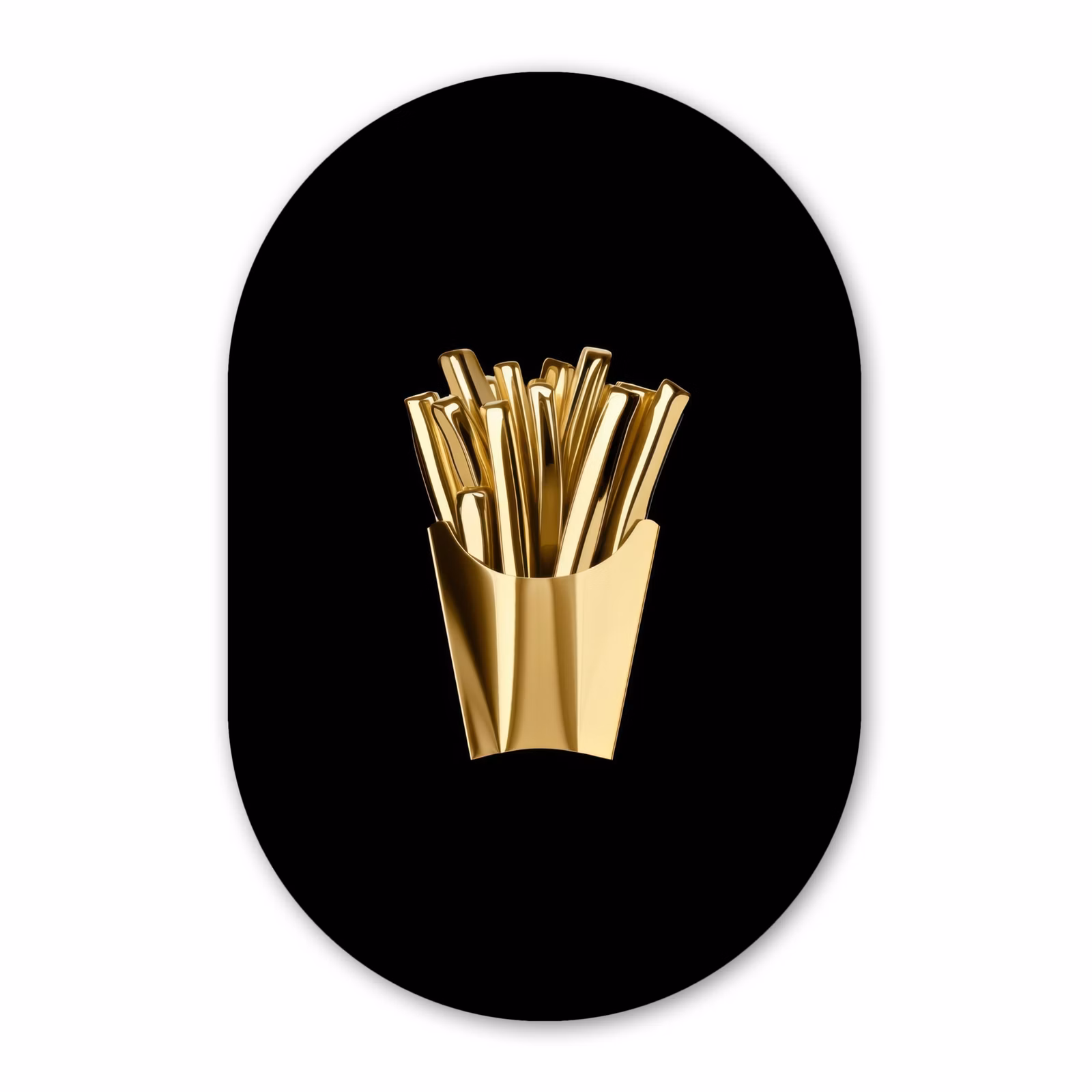 Muurovaal Glas – Gouden Frietjes — 1