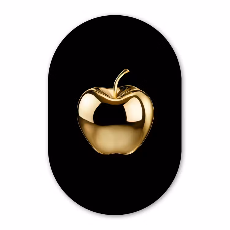 Muurovaal Glas – Gouden Appel