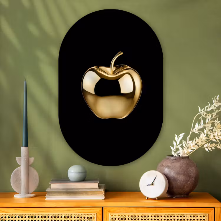 Muurovaal Glas – Gouden Appel — 2