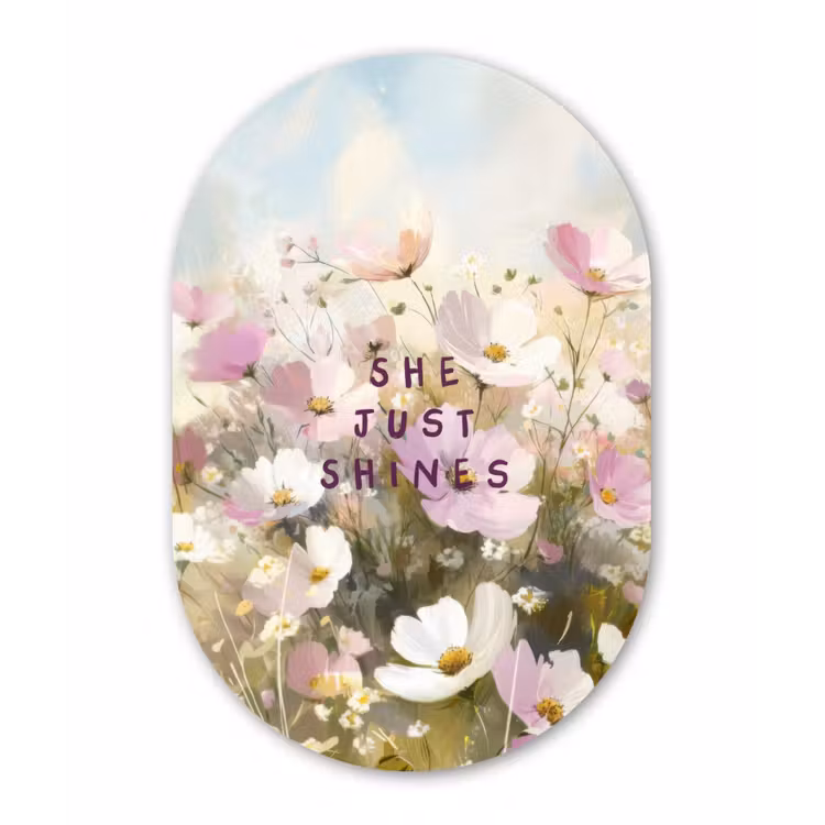 Muurovaal Glas – Quote - Bloemen - Schilderachtig — 1