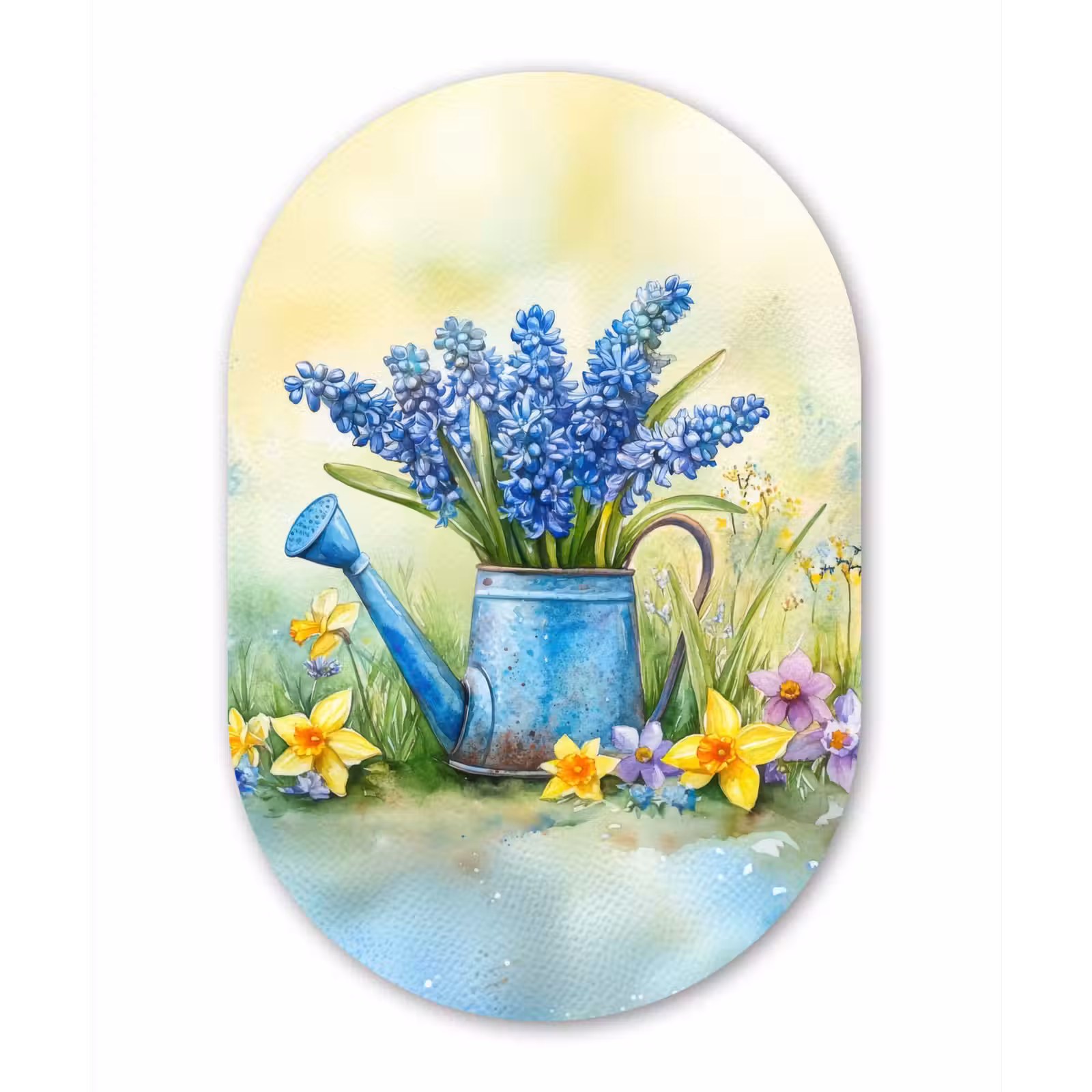 Muurovaal Glas – Gieter - Lavendel - Bloesems — 1
