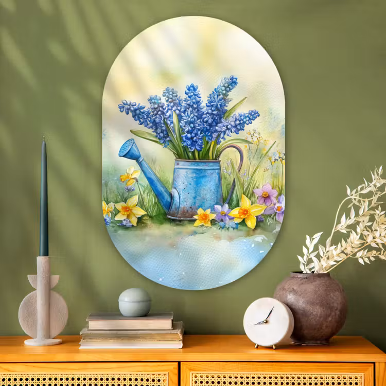 Muurovaal Glas – Gieter - Lavendel - Bloesems — 2
