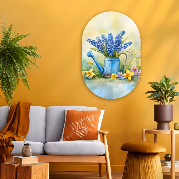 Muurovaal Glas – Gieter - Lavendel - Bloesems — 3