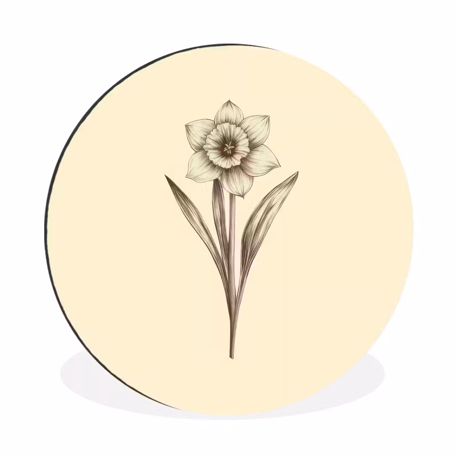 Wandcirkel - aluminium - Zwart - Narcis - Illustratie — 1