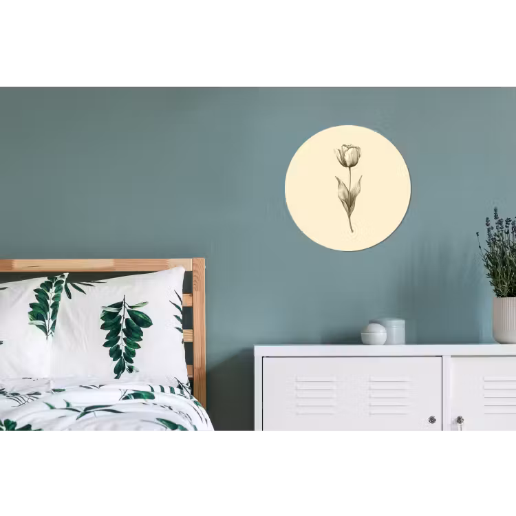 Wandcirkel - aluminium - Illustratie - Tulp - Zwart — 4