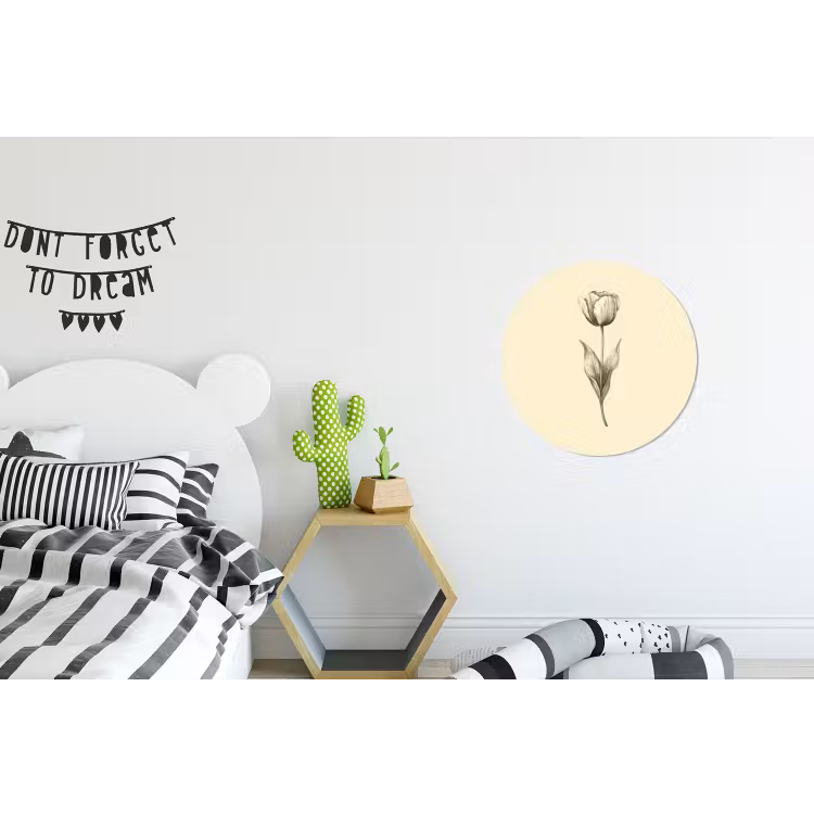 Wandcirkel - aluminium - Illustratie - Tulp - Zwart — 5