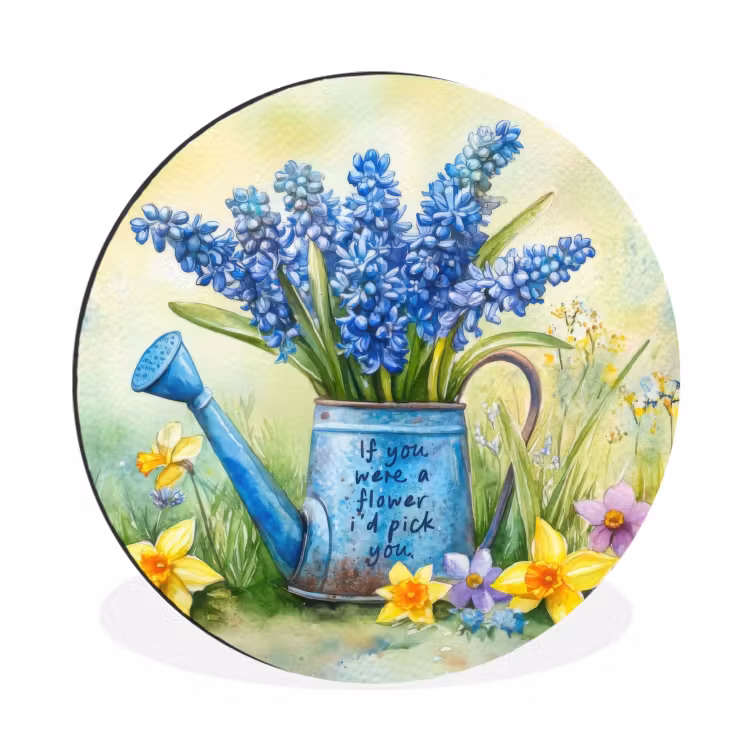 Wandcirkel - aluminium - Lavendelbloemen - Quote - Gieter — 1