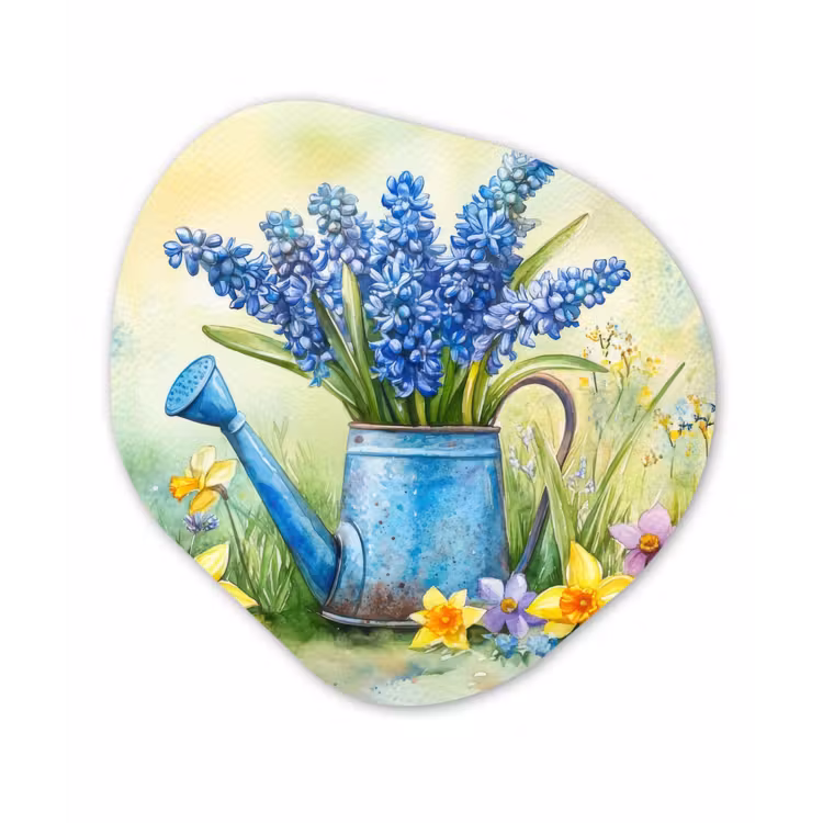 Organisch schilderij – Gieter - Lavendel - Bloesems — 1