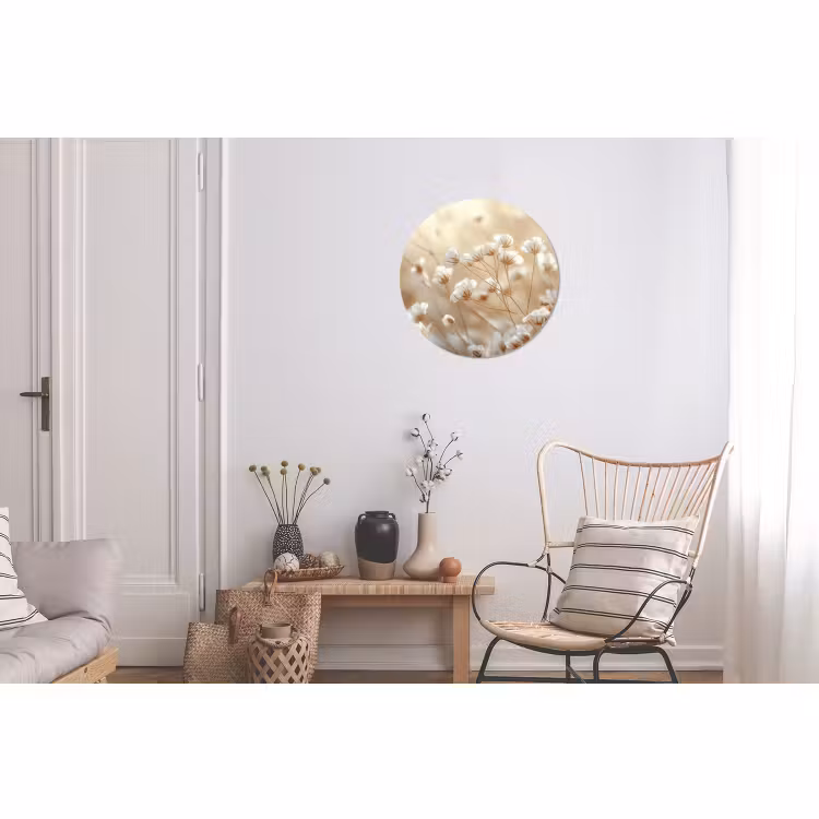 Wandcirkel - aluminium - Wilde - Bloemen - Wit — 2