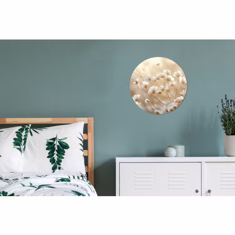Wandcirkel - aluminium - Wilde - Bloemen - Wit — 4