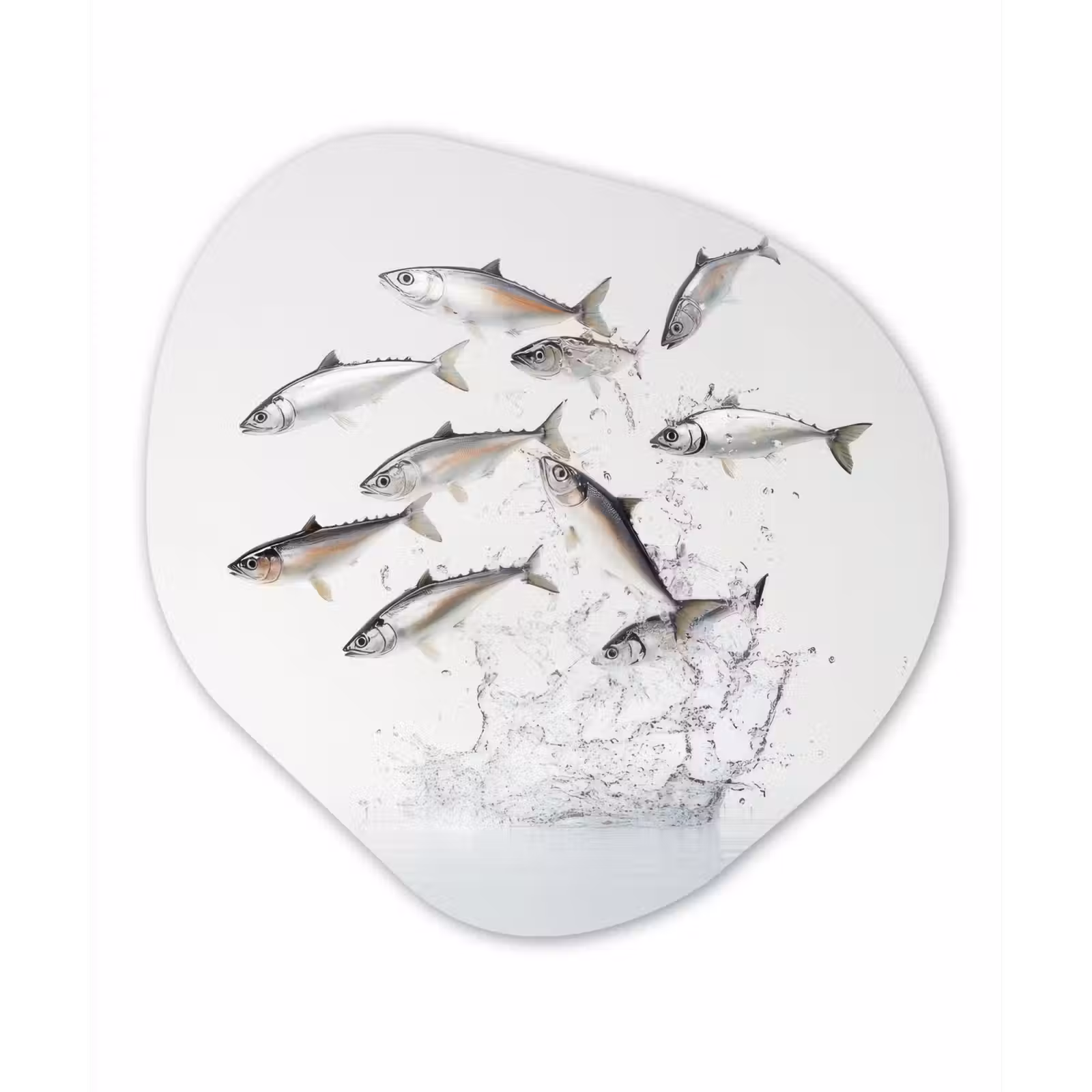 Organisch schilderij – Vissen - Water - Wit — 1