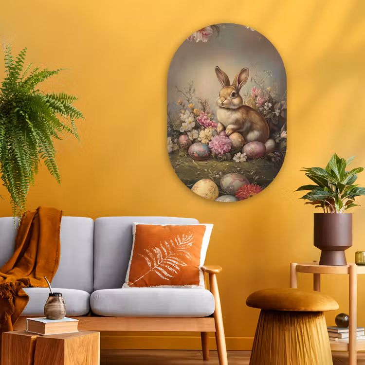 Muurovaal Glas – Haas - Stilleven - Bloemen — 3
