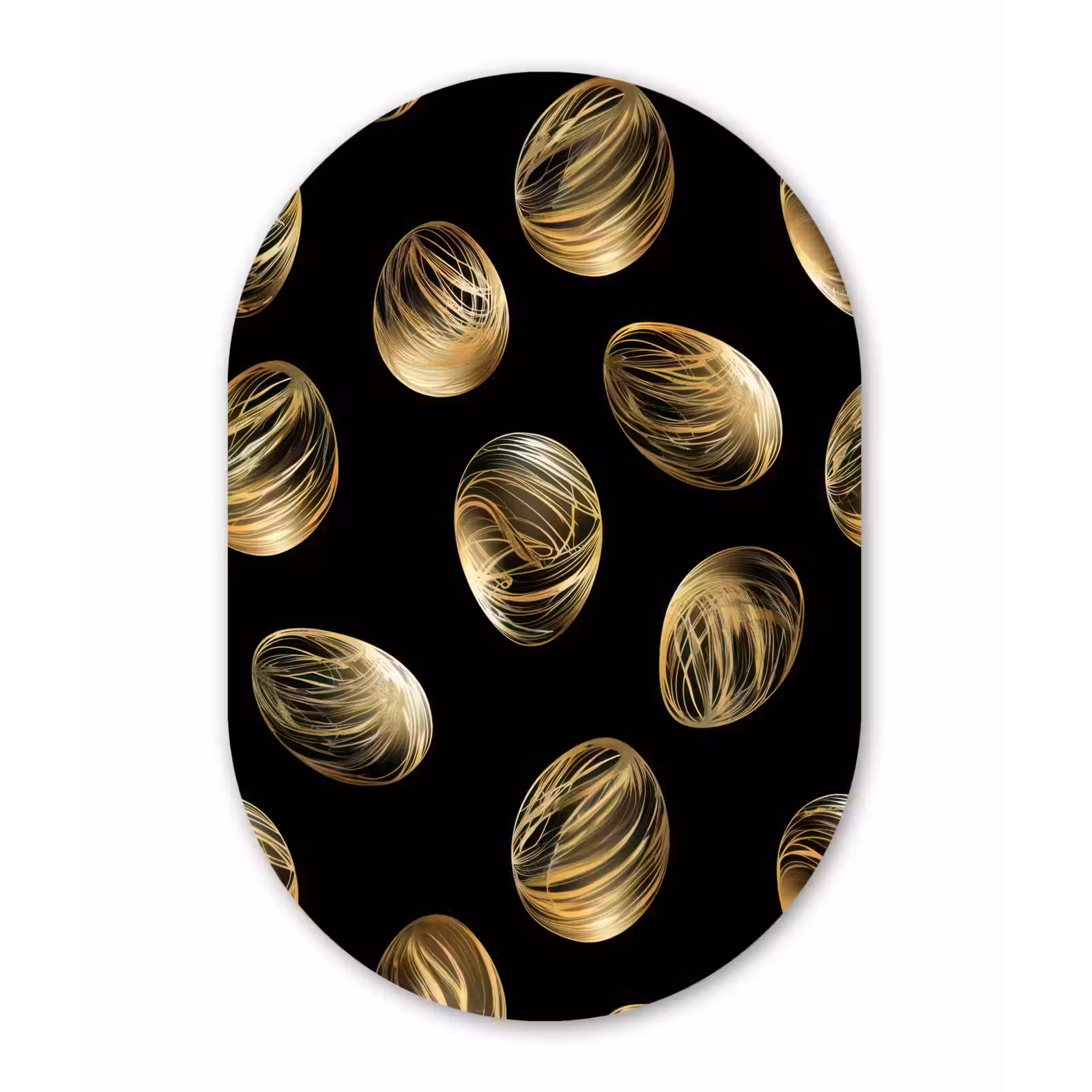 Muurovaal Glas – Eieren - Goud - Patroon — 1