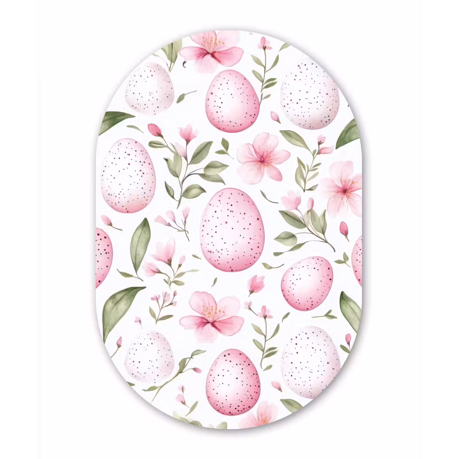 Muurovaal Glas – Patroon - Eieren - Roze - Pasen — 1
