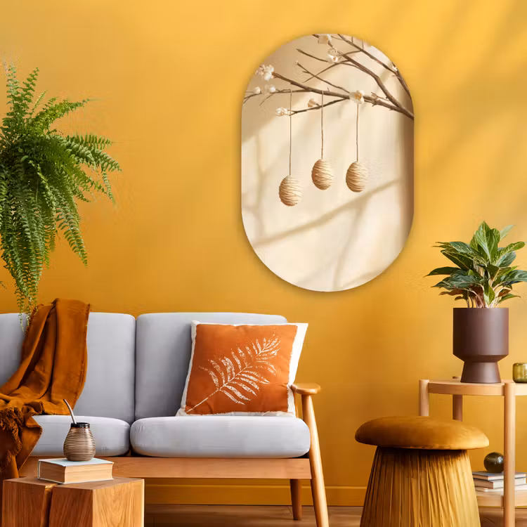 Muurovaal Glas – Beige - Paastak - Eieren — 3