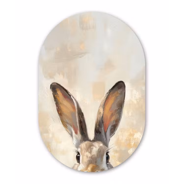Muurovaal Glas – Haas - Oren - Bruin — 1