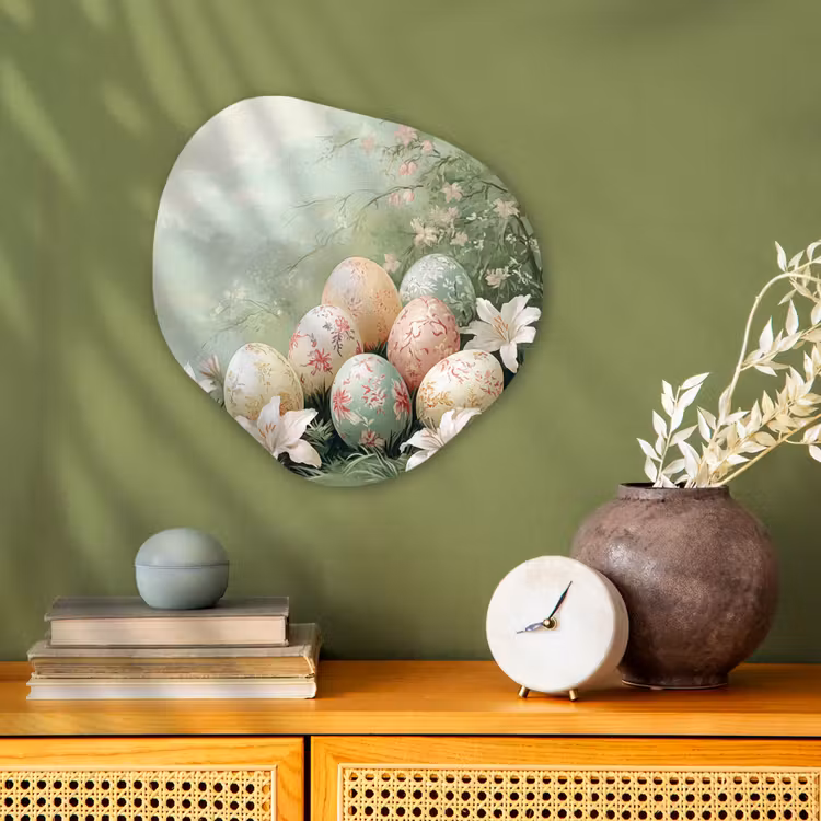 Organisch schilderij – Paaseieren - Pasteltinten - Bloemen — 2