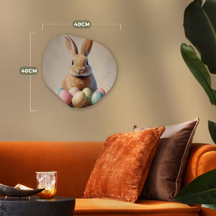 Organisch schilderij – Paashaas - Pastel - Eieren — 4