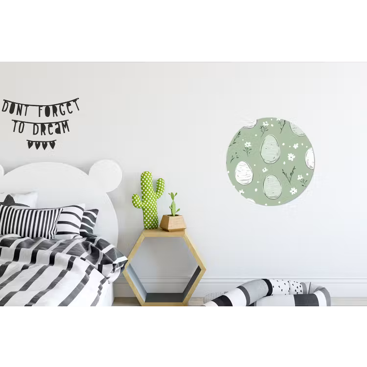 Wandcirkel - aluminium - Groen - Eieren - Patroon — 5