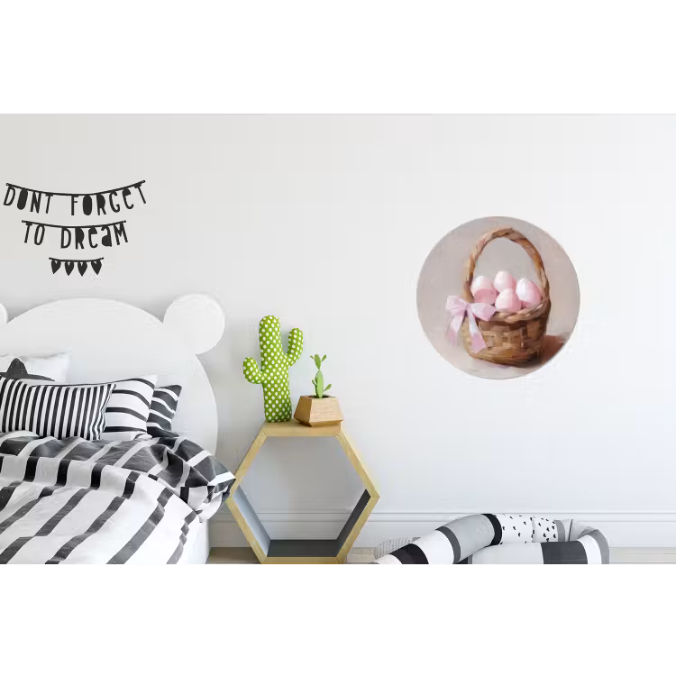 Wandcirkel - aluminium - Mand - Eieren - Roze — 5