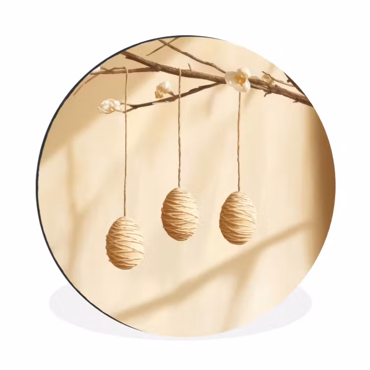 Wandcirkel - aluminium - Beige - Paastak - Eieren — 1