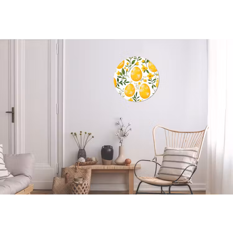 Wandcirkel - aluminium - Bloemen - Paaseieren - Geel — 2