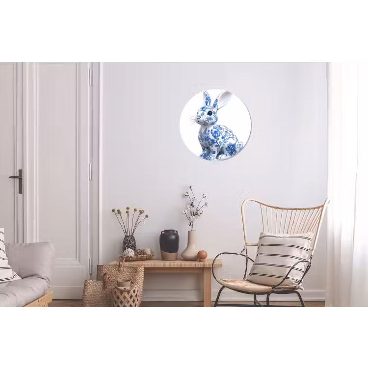 Wandcirkel - aluminium - Delftsblauw - Haasje - Wit — 2