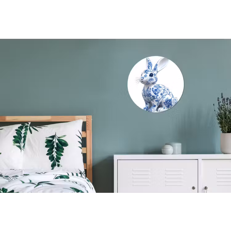 Wandcirkel - aluminium - Delftsblauw - Haasje - Wit — 4