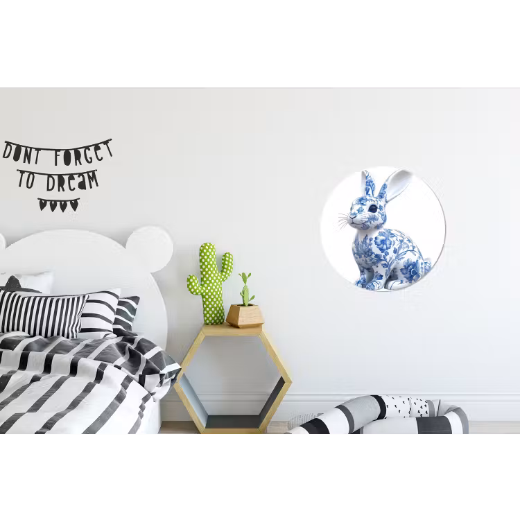 Wandcirkel - aluminium - Delftsblauw - Haasje - Wit — 5