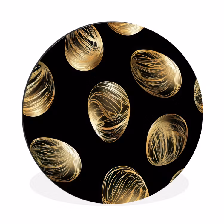 Wandcirkel - aluminium - Eieren - Goud - Patroon — 1