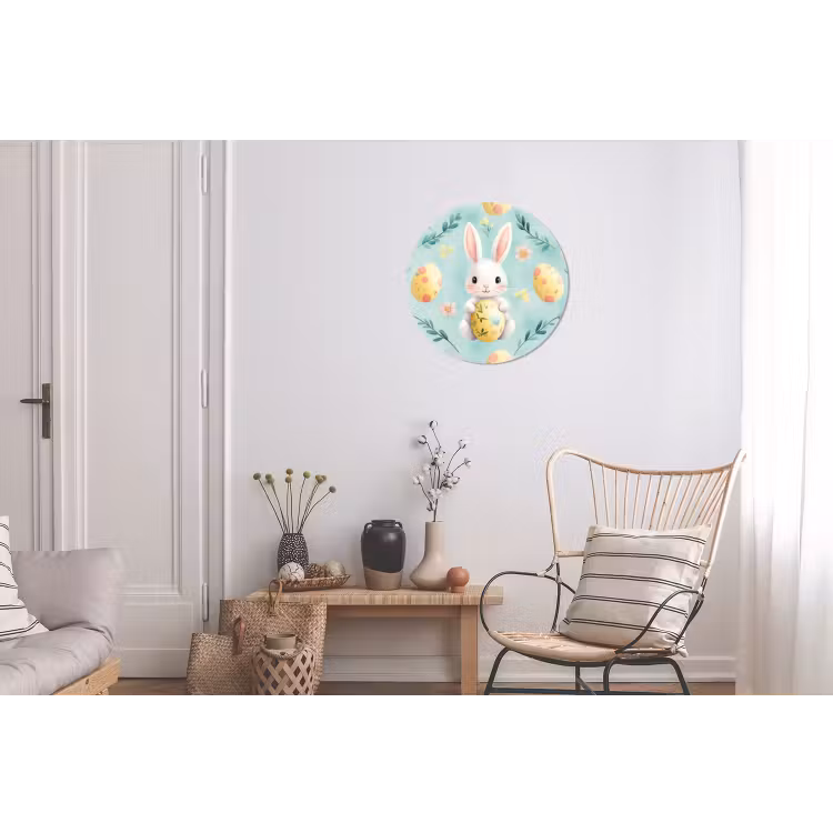 Wandcirkel - aluminium - Konijn - Eieren - Takjes — 2