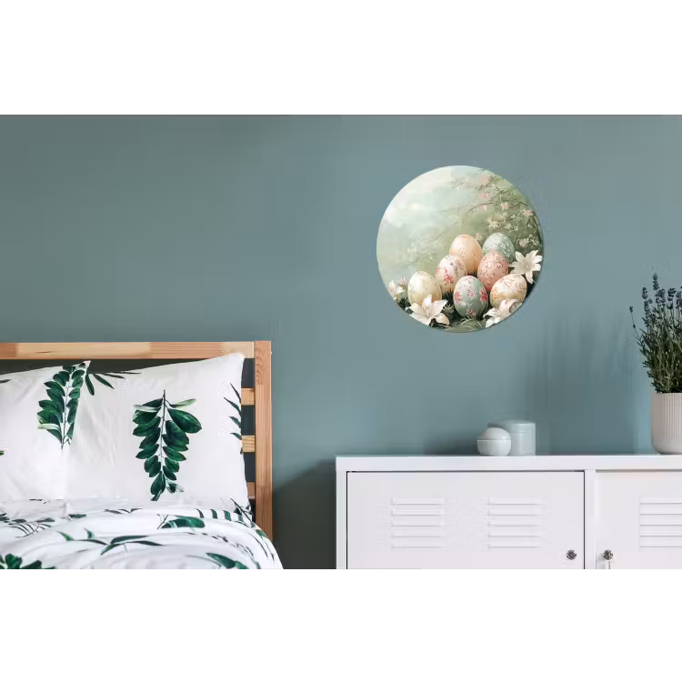 Wandcirkel - aluminium - Paaseieren - Pasteltinten - Bloemen — 4