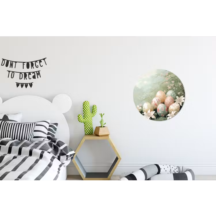 Wandcirkel - aluminium - Paaseieren - Pasteltinten - Bloemen — 5