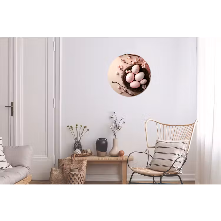 Wandcirkel - aluminium - Roze - Bloesems - Eieren — 2