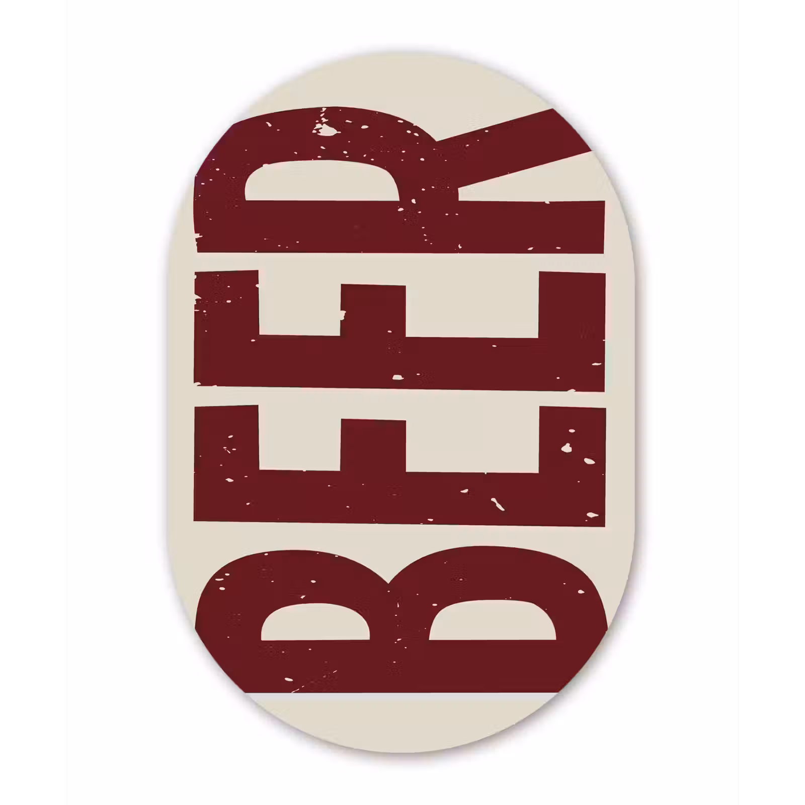 Muurovaal Glas – Japandi - Beer - Red - Retro — 1