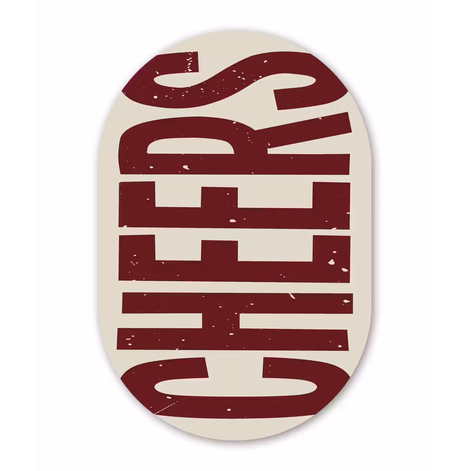 Muurovaal Glas – Red - Cheers - Decoratie - Beige — 1