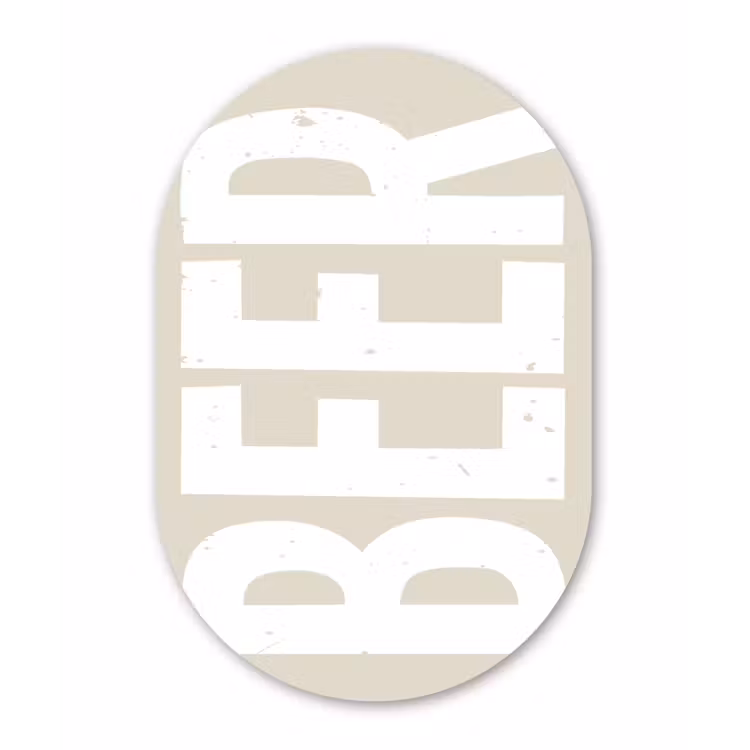 Muurovaal Glas – Beer - Japandi - Beige - Decoratie — 1