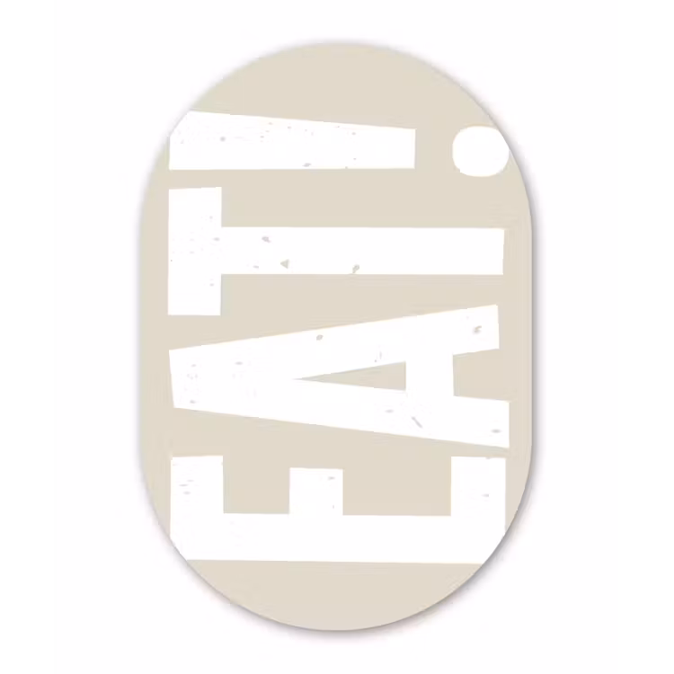 Muurovaal Glas – Eten - Decoratie - Beige - Wit — 1