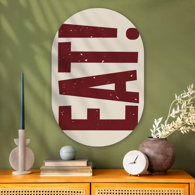 Muurovaal Glas – Red - Eten - Vintage - Decoratie — 2