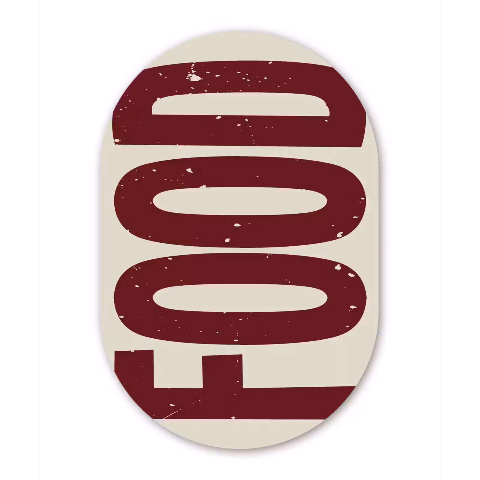 Muurovaal Glas – Eten - Japandi - Rood - Decoratie — 1