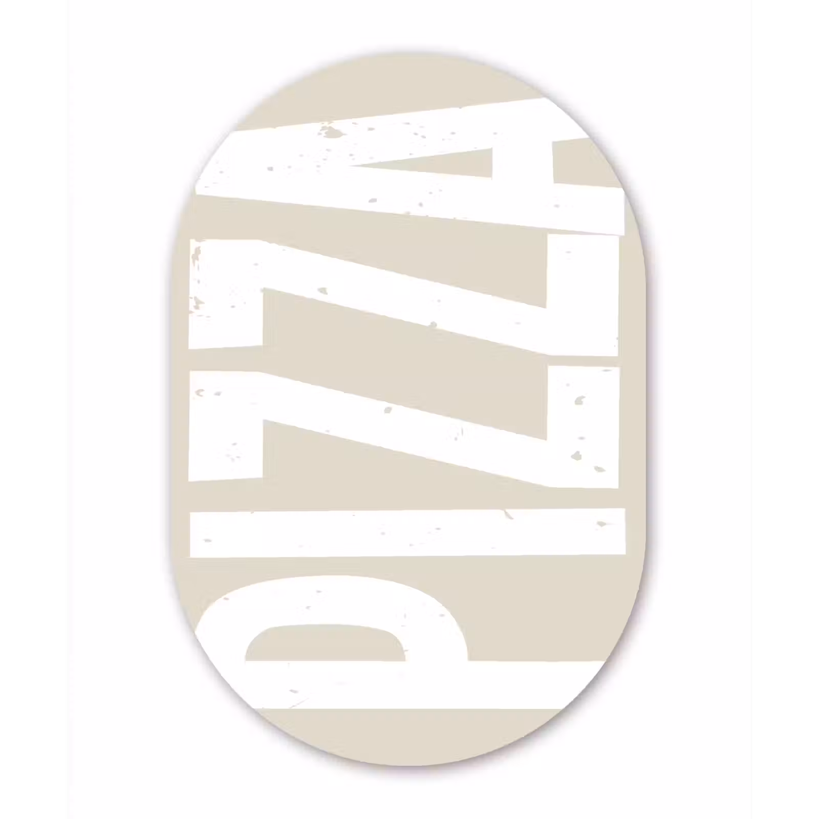 Muurovaal Glas – Pizza - Decoratie - Japandi - Wit — 1