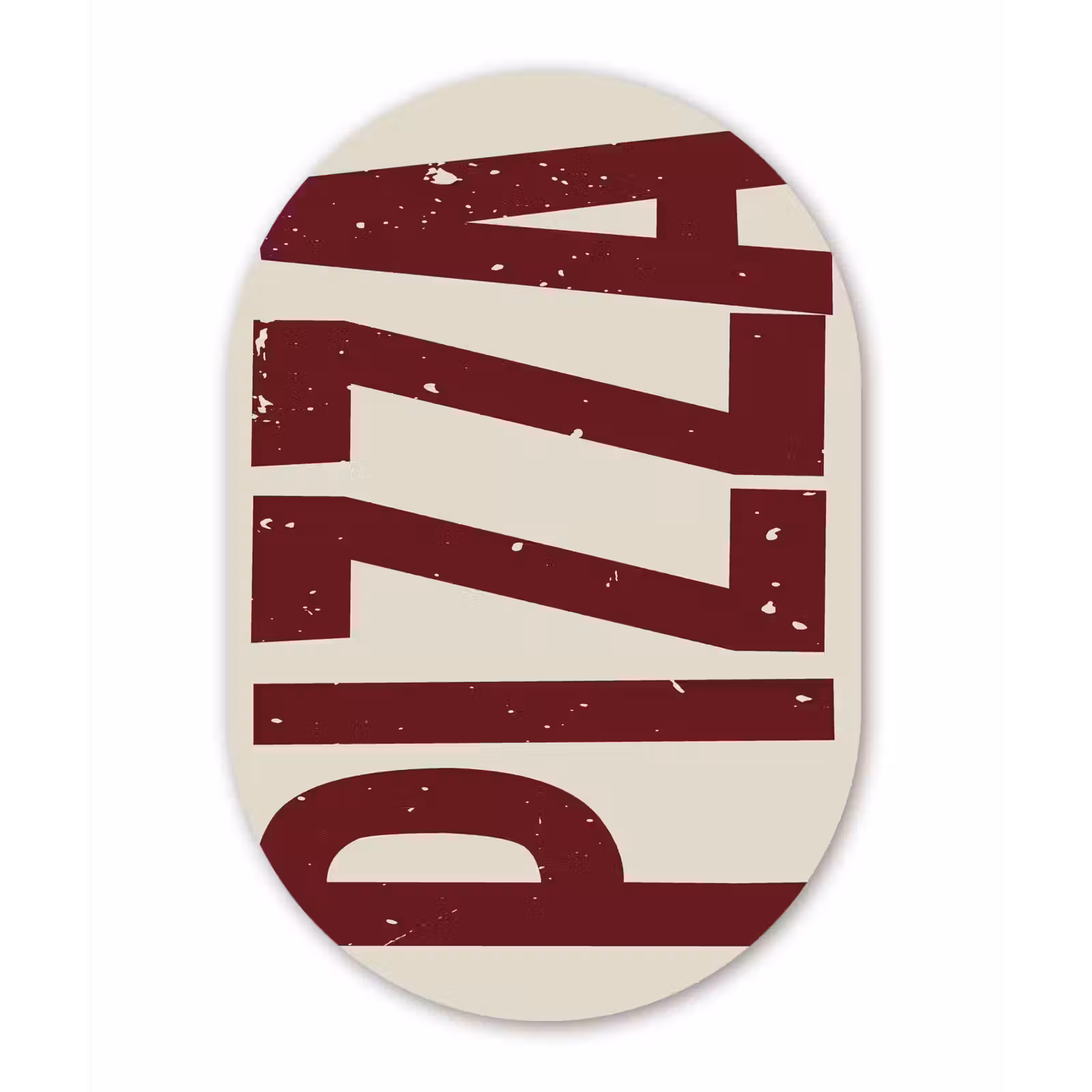 Muurovaal Glas – Pizza - Vintage - Decoratie - Japandi — 1