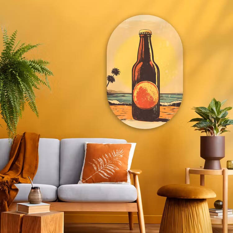 Wandoval Glas – Bierfles - Zonsondergang - Palmbomen - Zee — 3