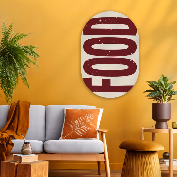 Muurovaal Glas – Eten - Japandi - Rood - Decoratie — 3
