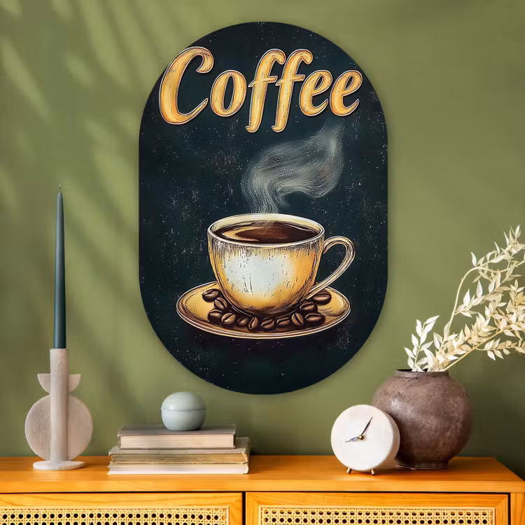 Wandoval Glas – Koffie - Schotel - Koffiebonen - Retro — 2