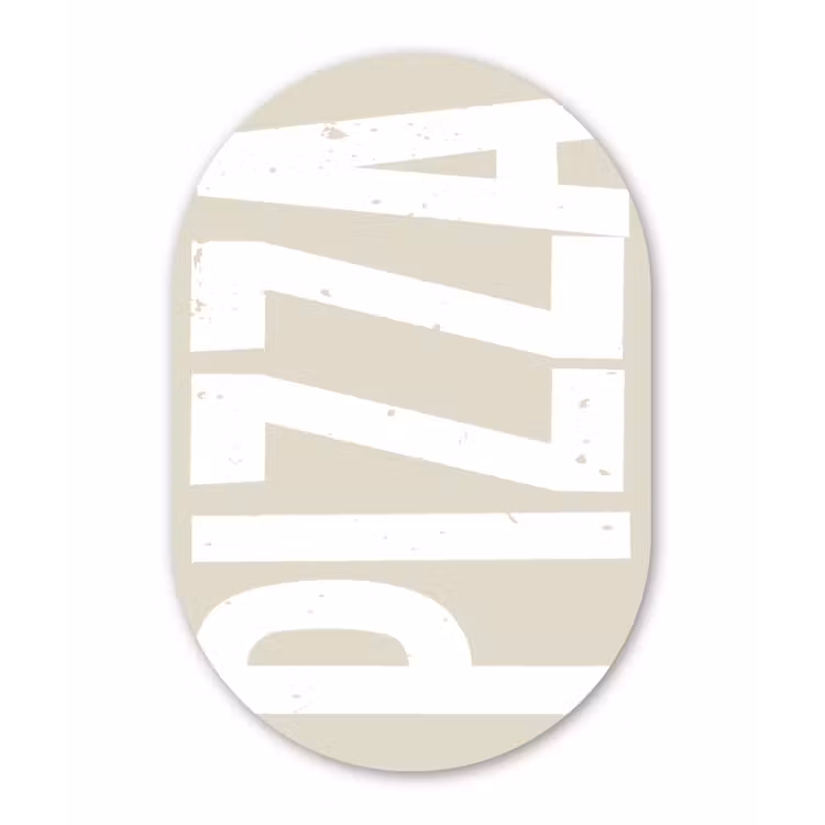 Muurovaal Glas – Pizza - Decoratie - Japandi - Wit — 1