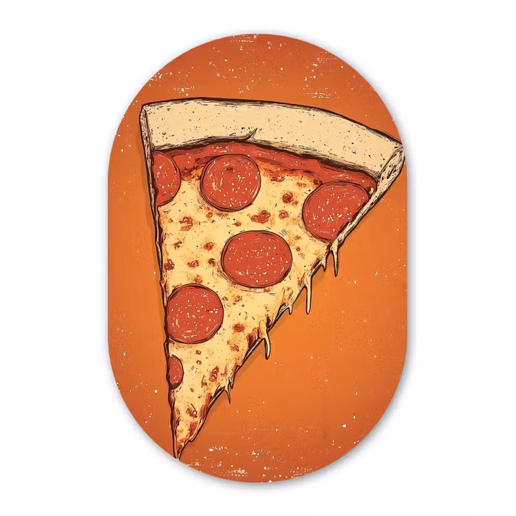 Wandoval Glas – Pizza - Kaas - Rood - Pepperoni — 1